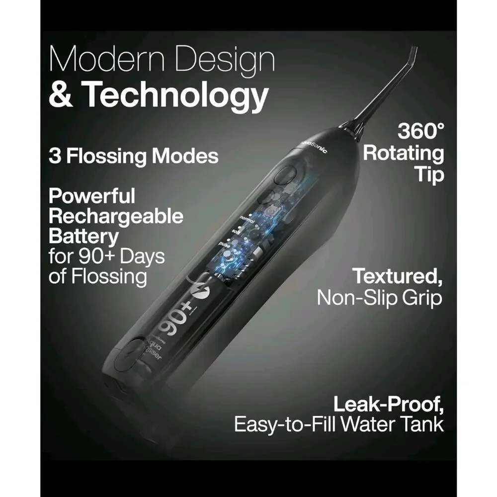 AquaSonic ICON Electric Toothbrush & Water Flosser Bundle - Travel case, chargin